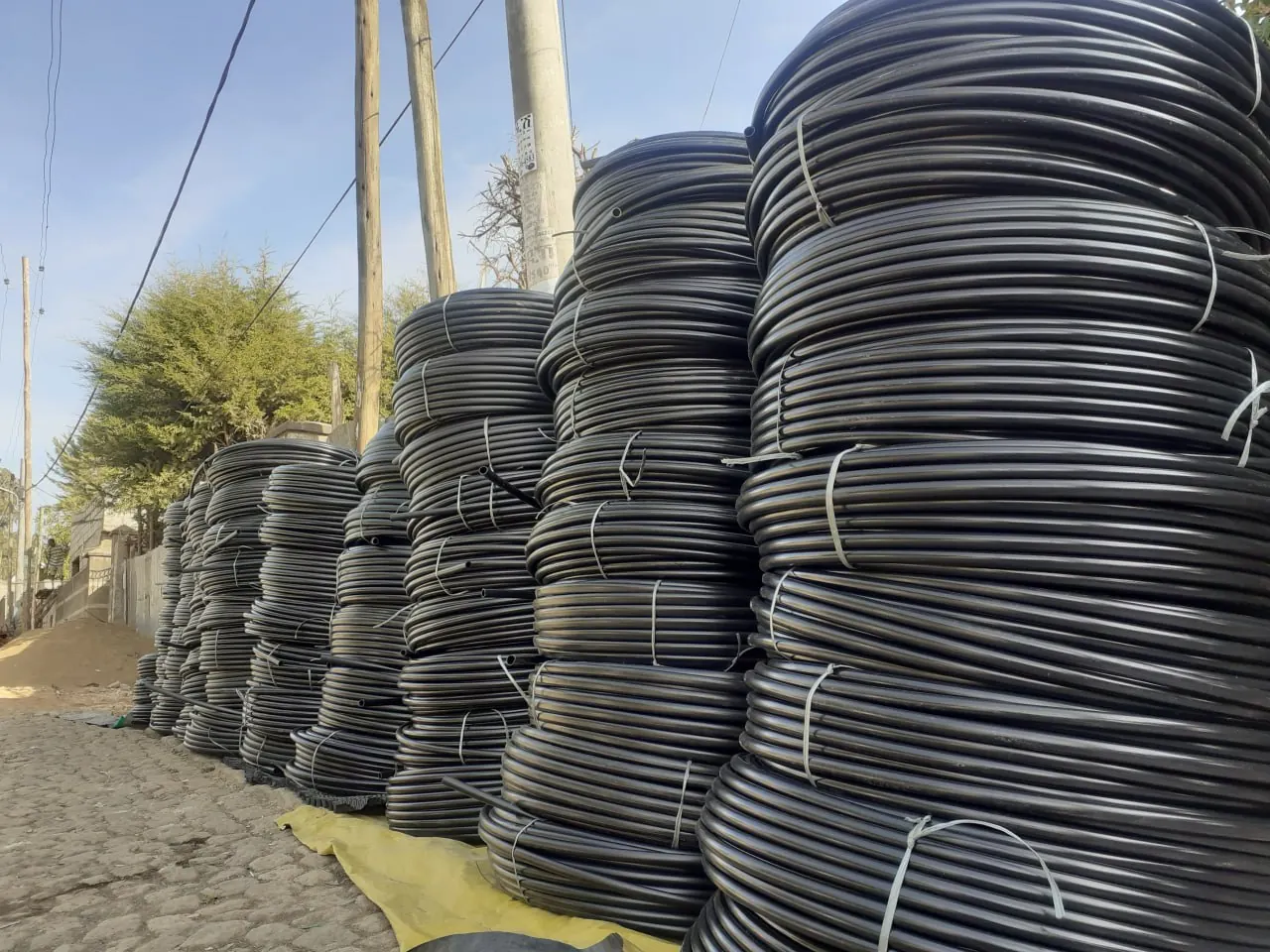 Plastic pipe inventory outdoors
